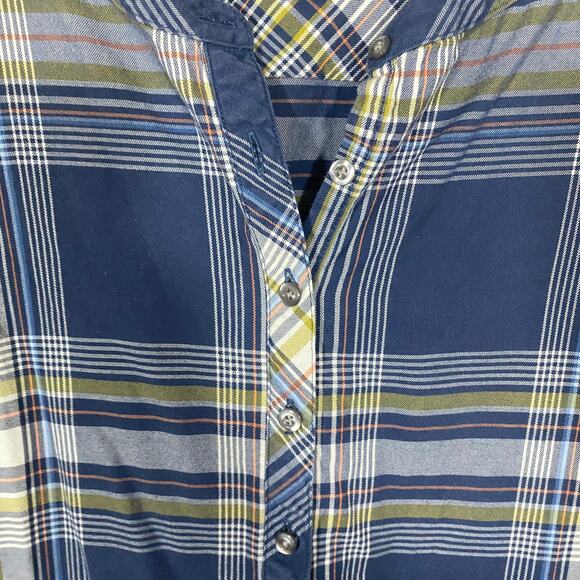 Pendleton Blue Ivory Checkered Long Sleeve Shirt Tunic Dress 100% Cotton Sz L - Picture 2 of 9